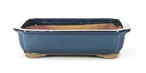 10 Inch Blue Rectangle Bonsai Pot 