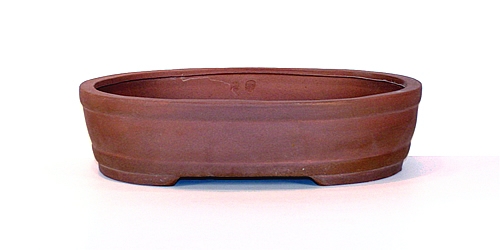 12 Inch Unglazed Oval Bonsai Pot 