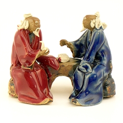 2 Inch 2-Man Glazed Figurine 