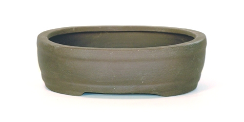 6 Inch Unglazed Oval Bonsai Pot 