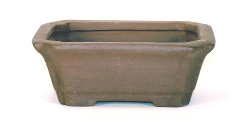 6 Inch Unglazed Rectangle Bonsai Pot 