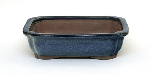 8 Inch Blue Rectangle Bonsai Pot 