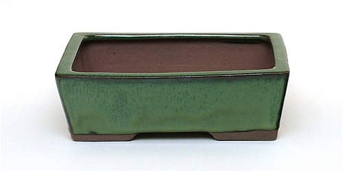 8 Inch Green Rectangle Bonsai Pot 